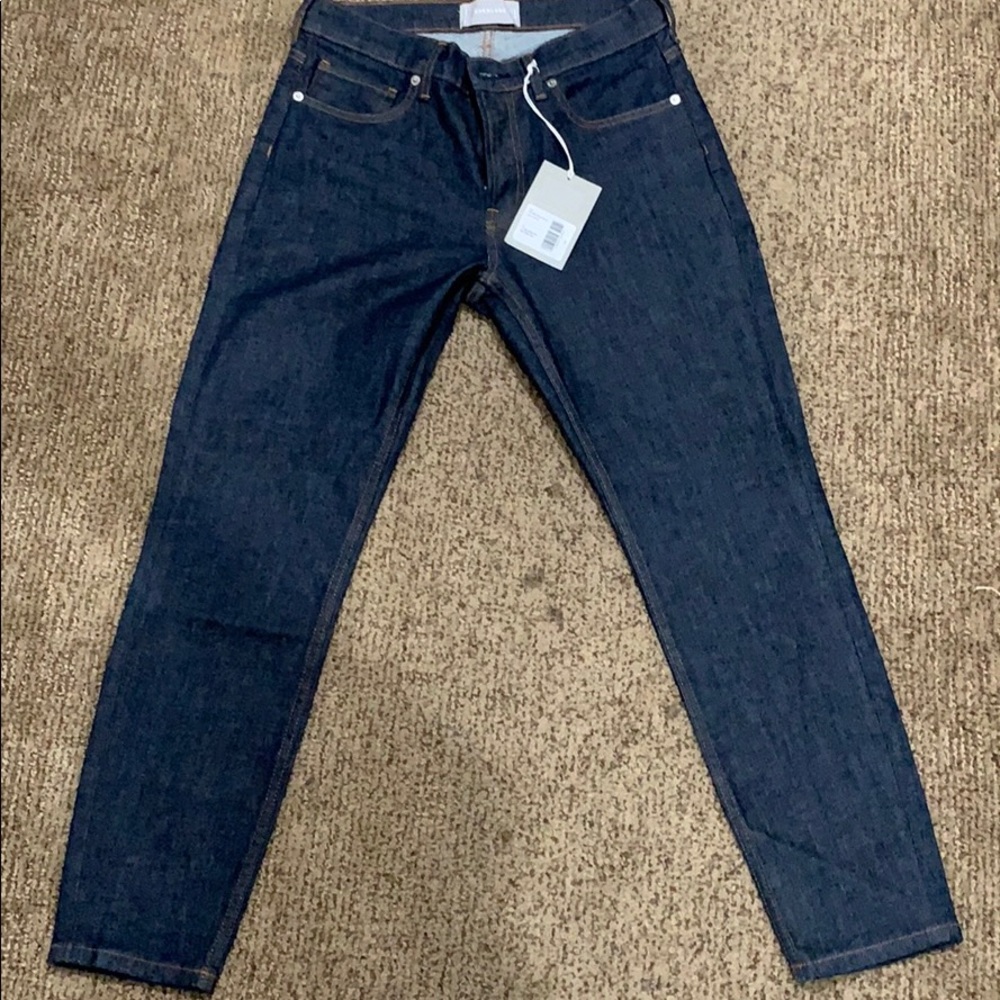 Everlane Mid-Rise Skinny Ankle (raw denim style jeans) Size 28